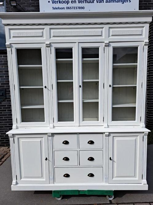 Witte grenen apothekerskast HERBA FURMENTUM PHARMA, Huis en Inrichting, Kasten | Buffetkasten, Gebruikt, 200 cm of meer, 150 tot 200 cm