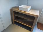 Steigerhouten badkamermeubel met wasbak en kraan, Huis en Inrichting, Ophalen, Gebruikt, 50 tot 100 cm, Minder dan 100 cm
