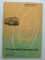 ZWH BALK DIENSTREGELING INGAANDE - 26 MEI 1963, Ophalen of Verzenden, Zo goed als nieuw, Bus of Metro, Boek of Tijdschrift