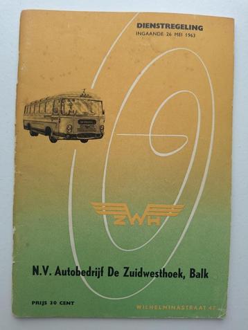 ZWH BALK DIENSTREGELING INGAANDE - 26 MEI 1963 beschikbaar voor biedingen
