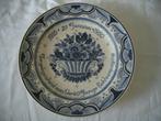 wandbord antiek delft delftsblauw holland huwelijk aardewerk, Ophalen of Verzenden
