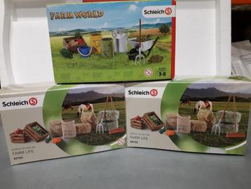 3 SCHLEICH SCENERY BOERDERIJ SETS NIEUW in de VERPAKKING 