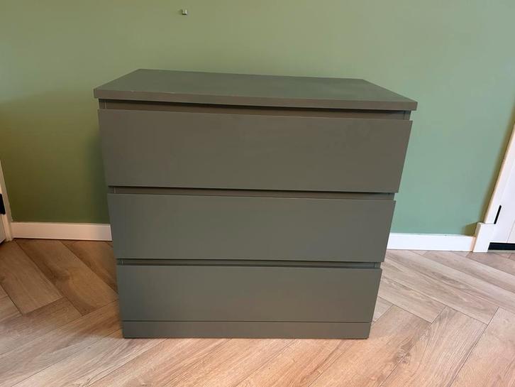 IKEA Malm ladekasten - donkergroen, Huis en Inrichting, Kasten | Dressoirs, Zo goed als nieuw, 50 tot 100 cm, 25 tot 50 cm, Met lade(s)