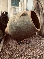 XL antieke terracotta olijfkruik /tuinvaas, Ophalen, Gebruikt