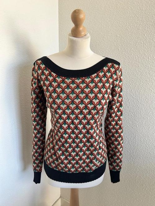 King Louie maat L retro boothals trui top 2328, Kleding | Dames, Tops, Zo goed als nieuw, Maat 42/44 (L), Rood, Lange mouw, Ophalen of Verzenden