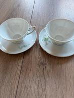 2 Imperial PSL Empire Kop en Schotel - Wit/Lichtblauw, Ophalen of Verzenden, Gebruikt, Porselein