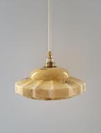 Vintage glazen hanglamp gemarmerd glas Art Deco, Huis en Inrichting, Lampen | Hanglampen, Ophalen of Verzenden