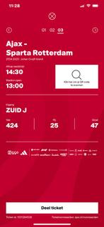 1 ticket Ajax- sparta, Eén persoon, December