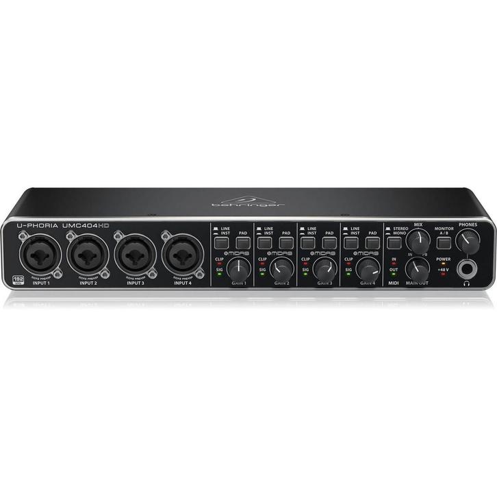 Behringer U-PHORIA UMC404HD Audio Interface, Muziek en Instrumenten, Mengpanelen, Zo goed als nieuw, Minder dan 5 kanalen, Microfooningang