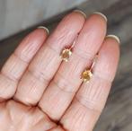 zilveren oorbellen met natuurlijke Citrien steen zilver 925, O.T., Hangers, Geel, Nieuw