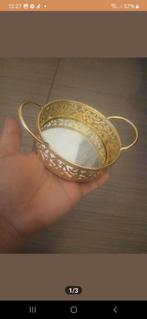 3 goud schalen klein voor hapjes nootjes tapas, Ophalen, Overige materialen, Nieuw, Schaal of Schalen