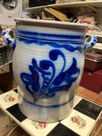 Oude grote aardewerk pot met blauwe decoratie, keulse pot, Antiek en Kunst, Antiek | Keramiek en Aardewerk, Ophalen of Verzenden