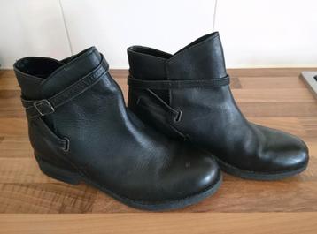 ASOS zwart leren enkellaarzen - maat 37 beschikbaar voor biedingen