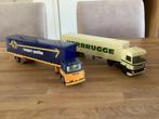 2 modelvrachtwagens Tekno en Lion Car. Schaal 1/50, Hobby en Vrije tijd, Modelauto's | 1:50, Ophalen of Verzenden, Gebruikt, Bus of Vrachtwagen