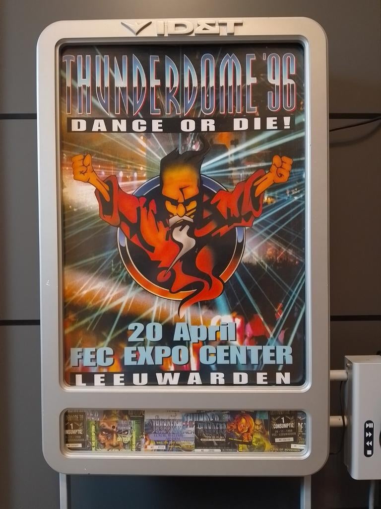 Thunderdome 1996 poster hardcore gabber ID&T, Verzenden, Zo goed als nieuw, A1 t/m A3