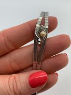 V818 Prachtige zilveren armband met parel, Ophalen of Verzenden, Zilver, Armband