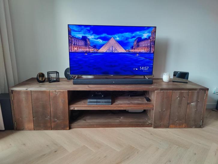 TV meubel (stijgerhout), Huis en Inrichting, Kasten | Televisiemeubels, Gebruikt, Minder dan 100 cm, 200 cm of meer, 50 tot 75 cm