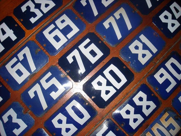 oude emaille huisnummer oud Hengelo nummerbord nummer 8x12,5, Antiek en Kunst, Antiek | Emaille, Ophalen of Verzenden