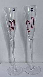 2x Leonardo champagne glazen flutes met hartjes, Glas of Glazen, Nieuw, Ophalen of Verzenden, Glas