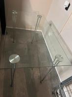 Glazen Eettafel - Vierkant - 4 Personen, Huis en Inrichting, Tafels | Eettafels, Ophalen, Gebruikt, 100 tot 150 cm, Vierkant