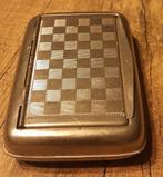 Vintage 50's shag bakje tabak sigaretten bakje zilverkleur, Ophalen of Verzenden, Gebruikt, Tabaksdoos of Verpakking