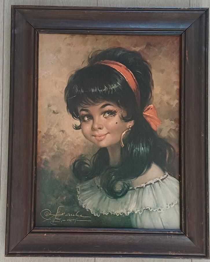 Zigeuner meisje. Rudolf Otto Franke., Antiek en Kunst, Kunst | Schilderijen | Klassiek, Ophalen of Verzenden