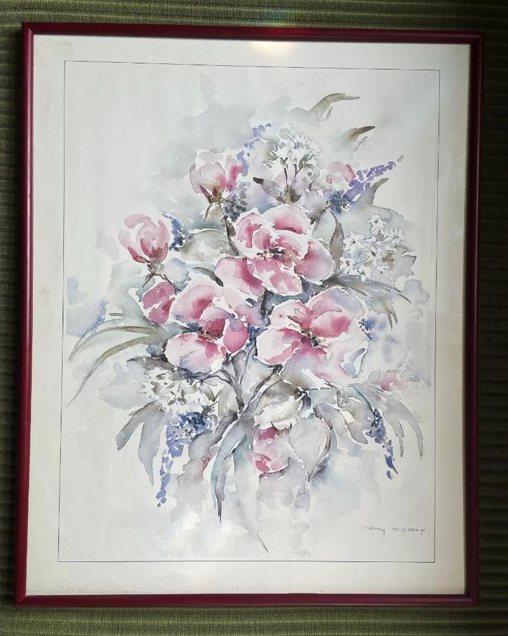 AQUAREL TRUDY HUYSKAMP, Antiek en Kunst, Kunst | Schilderijen | Klassiek, Ophalen