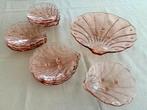 Roze persglas schalen 11-delig Jacobsschelp 1930-1940, Ophalen of Verzenden