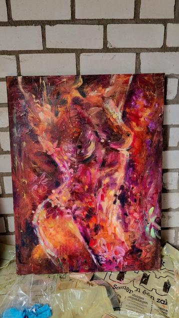 Kleurrijk Abstract Naakt Portret beschikbaar voor biedingen