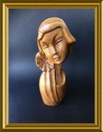 Art deco houtsnijwerk, houten buste: vrouw, Ophalen of Verzenden