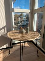 Rotan bijzettafel rond, Huis en Inrichting, Tafels | Bijzettafels, Rond, 55 tot 75 cm, Zo goed als nieuw, Hout