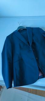 Donkerblauw damespak - blazer, rok en pantalon, Kleding | Dames, Ophalen of Verzenden, Zo goed als nieuw, Blauw, Lang