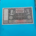 100 gulden biljet Luitspelende Vrouw uit 1930 in PR-, Postzegels en Munten, Bankbiljetten | Nederland, Ophalen of Verzenden, 100 gulden