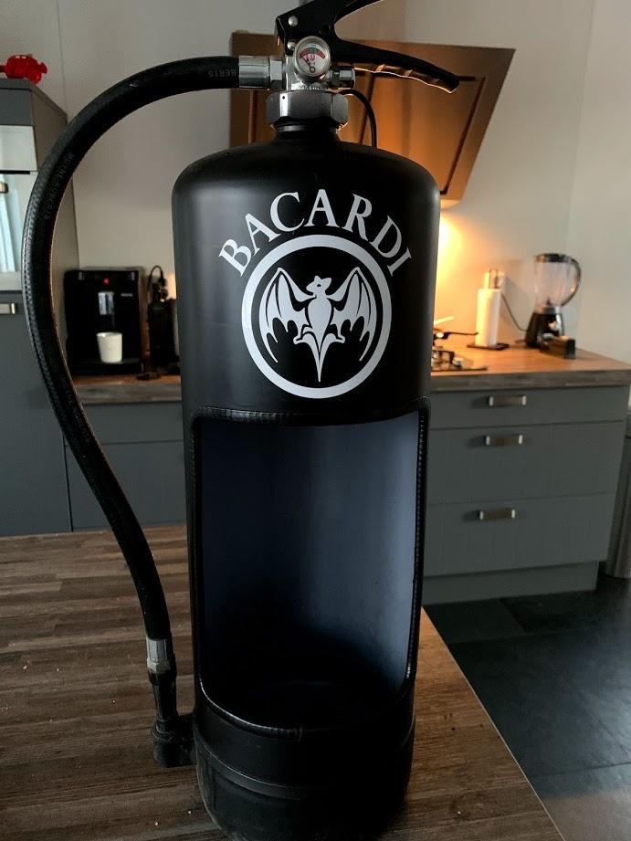 Brandblusser Lamp - Uniek Design!, Huis en Inrichting, Lampen | Hanglampen, Gebruikt, 50 tot 75 cm, Metaal, Ophalen of Verzenden