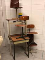 Vintage schooltafeltjes en stoelen, Gebruikt, Ophalen of Verzenden, Stoel(en)