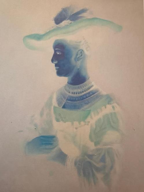 'Saskia met rode hoed in kleurnegatief' van De Kunstfabriek, Antiek en Kunst, Kunst | Schilderijen | Klassiek, Ophalen