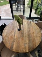 Rond blad 130 cm mangohout, Ophalen, Rond, Zo goed als nieuw, Vijf personen of meer