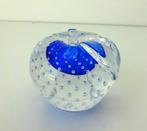Glazen appel helder en blauw Gränna Glasbruk Sweden 3741-g, Antiek en Kunst, Antiek | Glas en Kristal, Ophalen of Verzenden