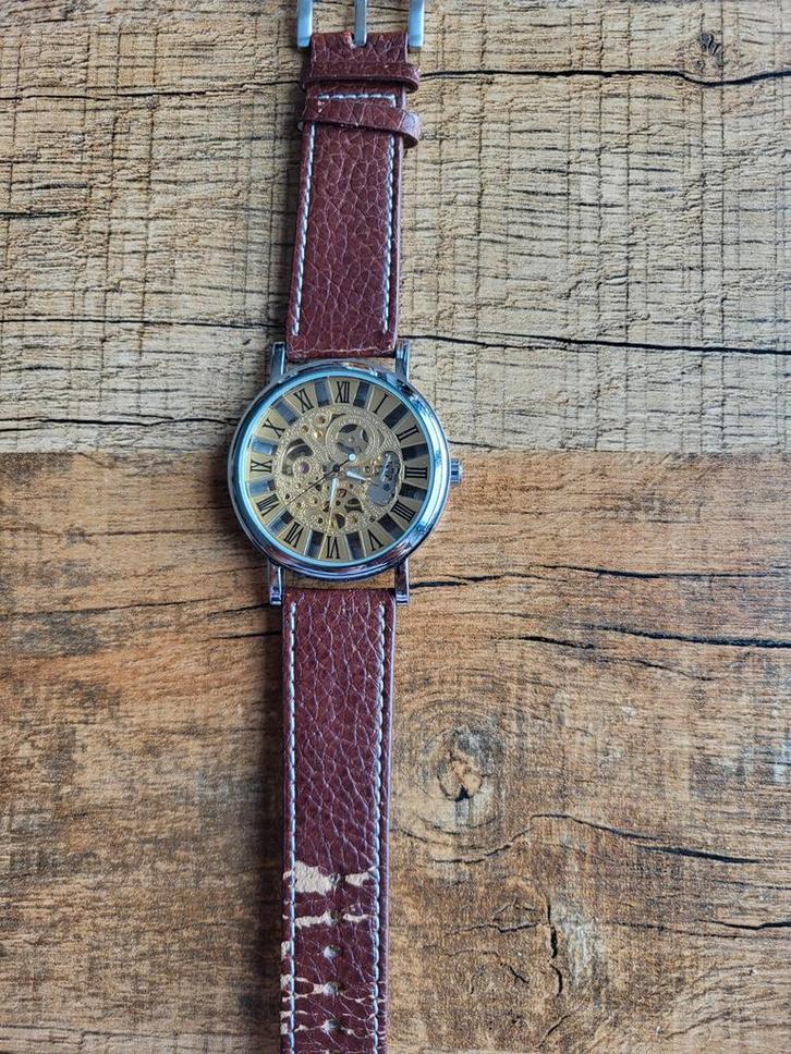 Herenhorloge Automaat - Open Mechanisme, Sieraden, Tassen en Uiterlijk, Horloges | Heren, Gebruikt, Polshorloge, Overige merken