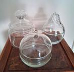 Glazen pot , appel en peer.
Voorraadpotten.
Glaswerk, Antiek en Kunst, Ophalen of Verzenden