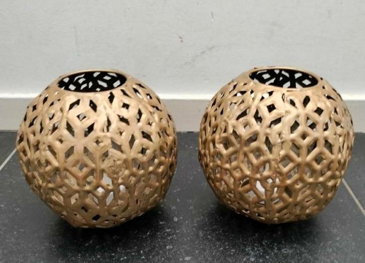Waxinelichthouder,messing kleur,metaal,doorzichtig,goudkleur, Huis en Inrichting, Woonaccessoires | Kandelaars en Kaarsen, Nieuw