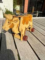 Oude houten LEGO koe met bewegend hoofd jaren’40, Antiek en Kunst, Ophalen of Verzenden