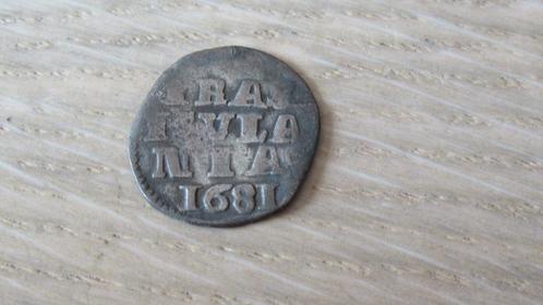 Zilveren provinciale munt Overijssel 1681 / bodemvondst, Postzegels en Munten, Munten | Nederland, Losse munt, Overige waardes