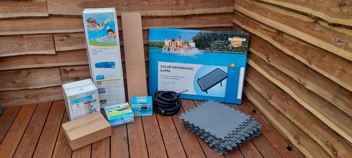 Intex zwembad met toebehoren, (lees advertentie!), Tuin en Terras, Zwembad-toebehoren, Gebruikt, Afdekzeil, Ophalen