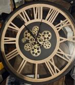 Grote Wandklok met Tandwielen, Huis en Inrichting, Ophalen of Verzenden, Nieuw, Analoog, Wandklok