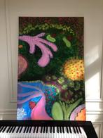 Abstract Schilderij 47x117cm Handgeschilderd Uniek Kunstwerk, Antiek en Kunst, Ophalen of Verzenden