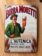 Birra Moretti Metalen Reclamebord 30 bij 20, Ophalen of Verzenden, Gebruikt