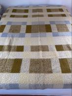 Abee geblokte wollen deken zachte tinten geel groen grijs, Huis en Inrichting, Woonaccessoires | Plaids en Woondekens, Ophalen of Verzenden