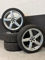 Originele Audi Q5 FY 21 inch zomerset “Audi Sport” z.g.a.n, Auto-onderdelen, Banden en Velgen, Ophalen, 255 mm, Banden en Velgen