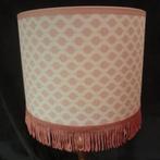 Handgemaakte lampenkap blush roze wit charleston franje, Ophalen of Verzenden, Nieuw, Rond, Minder dan 25 cm